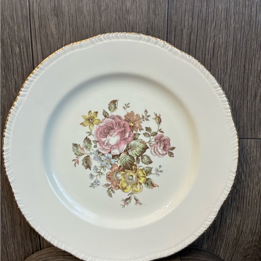 Vintage English Ironstone Floral Plate | Cunningham & Pickett Stratford